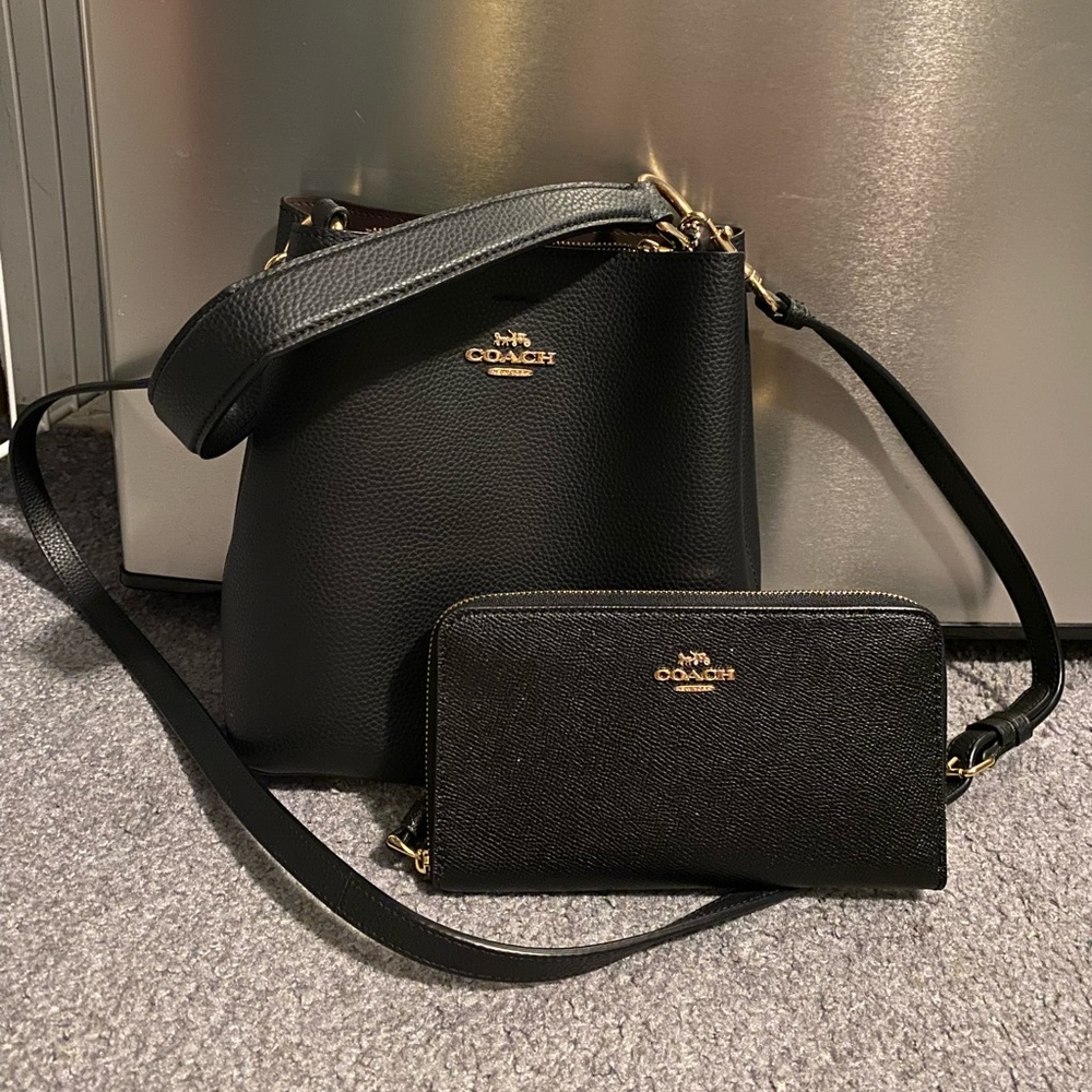 Coach small town bucket bag + wallet